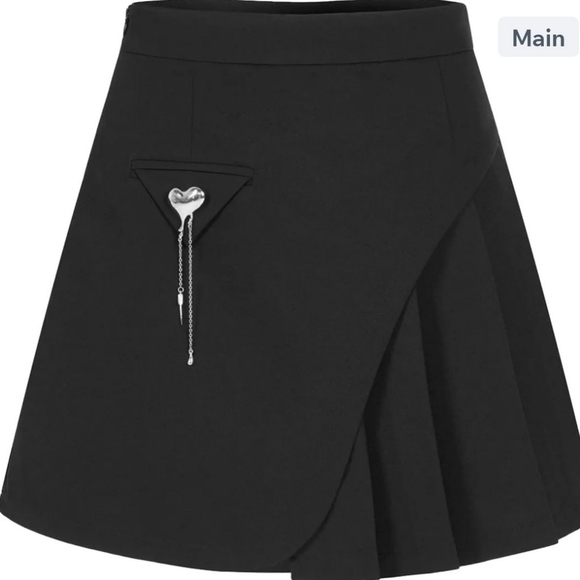 PUNK RAVE DAILY Gothic Pleated Skirt for Women Flared Skirt Mini Skirts Women's - Picture 2 of 2